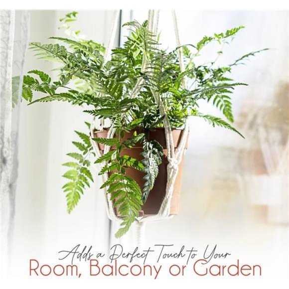 Macrame Plant Hangers Indoor Macrame Hanging Planters for Indoor Plants - 6 Pack - Picture 5 of 6